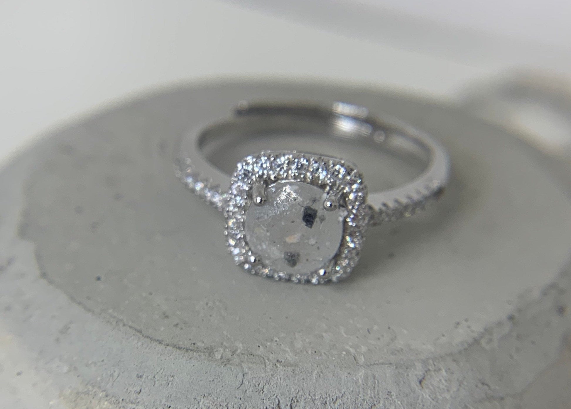 Eternity *cremation ring*ashes ring memorial ring*pet ashes ring*pet memorial ring*pet cremains ring cremation jewellery*square halo setting