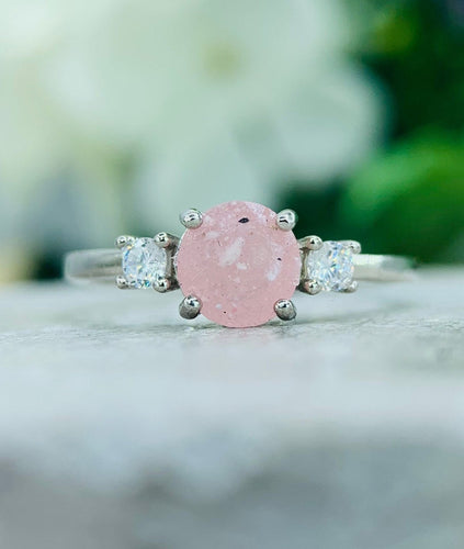 Softness * keepsake ring * memorial * stone with ashes * custom jewelry * crystal stone * memorial stone * ashes in gemstone * rose quartz