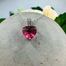 Load image into Gallery viewer, AMOR ~ gemstone keepsake ~ made with ashes ~ heart pendant ~ jewelry made with hair ~ memorial ~ time capsule
