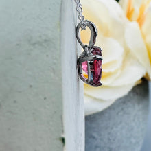 Load image into Gallery viewer, AMOR ~ gemstone keepsake ~ made with ashes ~ heart pendant ~ jewelry made with hair ~ memorial ~ time capsule
