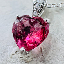 Load image into Gallery viewer, AMOR ~ gemstone keepsake ~ made with ashes ~ heart pendant ~ jewelry made with hair ~ memorial ~ time capsule
