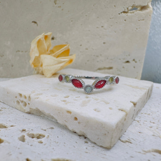 KEEPSAKE RING ~eternity v-shaped half band~ made with •cremation ashes•hair•fur•flowers•breast milk•fabric•beach sand•feathers