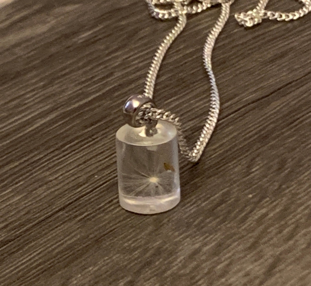 Always With Me * lock of fur pendant * lock of hair pendant * memorial jewelry * ashes jewelry * pet memorial * dandelion memorial