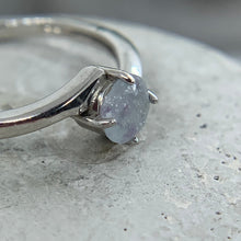 Load image into Gallery viewer, Eloquence *memorial ring*ashes ring*pet ashes ring*sterling silver ring*cremation ring*ashes jewelry*round main gemstone*floating stone
