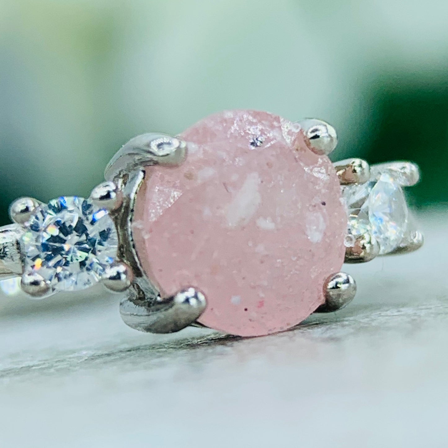 Softness * keepsake ring * memorial * stone with ashes * custom jewelry * crystal stone * memorial stone * ashes in gemstone * rose quartz